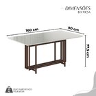 Conjunto Sala De Jantar Mesa 160x90cm Base Pérola Tampo Mdf L