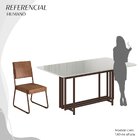 Conjunto Sala De Jantar Mesa 160x90cm Base Pérola Tampo Mdf L