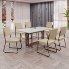 Conjunto Sala De Jantar Mesa 160x90cm Base Pérola Tampo Mdf L