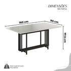 Conjunto Sala De Jantar Mesa 160x90cm Base Pérola Tampo Mdf L