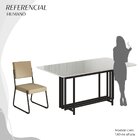 Conjunto Sala De Jantar Mesa 160x90cm Base Pérola Tampo Mdf L