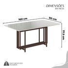 Conjunto Sala De Jantar Mesa 160x90cm Base Pérola Tampo Mdf L