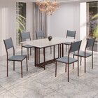 Conjunto Sala De Jantar Mesa 160x90cm Base Pérola Tampo Mdf L