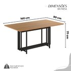 Conjunto Sala De Jantar Mesa 160x90cm Base Pérola Tampo Mdf M