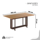 Conjunto Sala De Jantar Mesa 160x90cm Base Pérola Tampo Mdf N