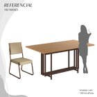 Conjunto Sala De Jantar Mesa 160x90cm Base Pérola Tampo Mdf N