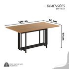 Conjunto Sala De Jantar Mesa 160x90cm Base Pérola Tampo Mdf N