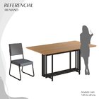 Conjunto Sala De Jantar Mesa 160x90cm Base Pérola Tampo Mdf N