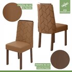 Conjunto Sala De Jantar Mesa 160x90cm Tampo Mdf/vidro Com 6 C