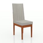 Conjunto Sala De Jantar Mesa 160x90cm Tampo Vidro/mdf Com 6 C