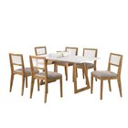Conjunto Sala De Jantar Mesa 160x90cm Vidro Com 6 Cadeiras Am