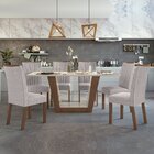Conjunto Sala De Jantar Mesa 170x90cm Tampo Mdf Com 6 Cadeira