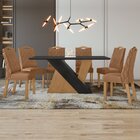 Conjunto Sala De Jantar Mesa 170x90cm Tampo Mdf Com 6 Cadeira