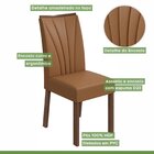 Conjunto Sala De Jantar Mesa 170x90cm Tampo Mdf/vidro Com 6 C