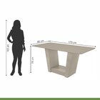 Conjunto Sala De Jantar Mesa 170x90cm Tampo Mdf/vidro Com 6 C
