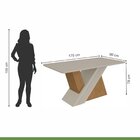 Conjunto Sala De Jantar Mesa 170x90cm Tampo Mdf/vidro Com 6 C