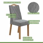 Conjunto Sala De Jantar Mesa 170x90cm Tampo Mdf/vidro Com 6 C