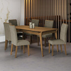 Conjunto Sala De Jantar Mesa 180cm 6 Cadeiras Opala Dobuê