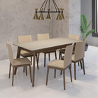 Conjunto Sala De Jantar Mesa 180cm 6 Cadeiras Rubi Dobuê