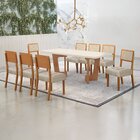 Conjunto Sala De Jantar Mesa 180cm Com 8 Cadeiras Liz Bege/ci
