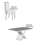 Conjunto Sala De Jantar Mesa 180cm Com Vidro Imperatriz 6 Cad