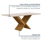 Conjunto Sala De Jantar Mesa 180cm Tampo De 4,0cm Com 6 Cadei