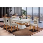 Conjunto Sala De Jantar Mesa 180cm Tampo Em Mdf Canto Reto Cl