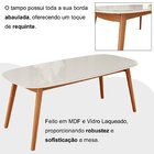 Conjunto Sala De Jantar Mesa 180x80cm Tampo Em Mdf Com Vidro