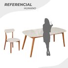 Conjunto Sala De Jantar Mesa 180x80cm Tampo Em Mdf Com Vidro