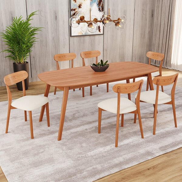 Conjunto Sala De Jantar Mesa 180x80cm Tampo Em Mdf Laminado 6