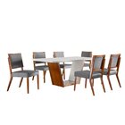 Conjunto Sala De Jantar Mesa 180x90cm Luna Com 6 Cadeiras Lir