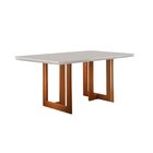 Conjunto Sala De Jantar Mesa 180x90cm Tampo Madeira/vidro Vit