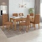 Conjunto Sala De Jantar Mesa 180x90cm Tampo Mdf Com 6 Cadeira