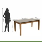 Conjunto Sala De Jantar Mesa 180x90cm Tampo Mdf/vidro Com 6 C