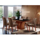 Conjunto Sala De Jantar Mesa 180x90cm Tampo Vidro Com 6 Cadei