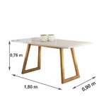 Conjunto Sala De Jantar Mesa 180x90cm Vidro Com 6 Cadeiras Am