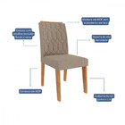 Conjunto Sala De Jantar Mesa 210cm Ester Com 8 Cadeiras Carla