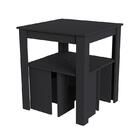 Conjunto Sala De Jantar Mesa 68x68 E 4 Banqueta - Preto