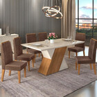 Conjunto Sala De Jantar Mesa 6 Cadeiras Paris Madrid Dj Móveis