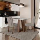 Conjunto Sala De Jantar Mesa 90cm E 2 Cadeira Málaga Dobuê