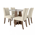Conjunto Sala De Jantar Mesa 90cm E 4 Cadeira Málaga Dobuê
