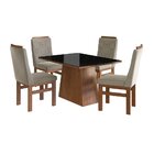Conjunto Sala De Jantar Mesa 90x120cm T Vidro Com 4 Cadeiras