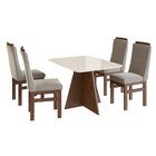 Conjunto Sala De Jantar Mesa 90x120cm T Vidro Com 4 Cadeiras