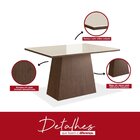 Conjunto Sala De Jantar Mesa 90x120cm Tampo Vidro Com 4 Cadei