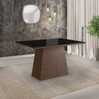 Conjunto Sala De Jantar Mesa 90x120cm Tampo Vidro Com 4 Cadei