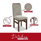 Conjunto Sala De Jantar Mesa 90x120cm Tampo Vidro Com 4 Cadei