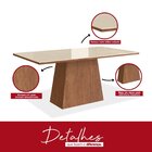 Conjunto Sala De Jantar Mesa 90x160cm Tampo Vidro Com 6 Cadei