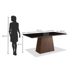 Conjunto Sala De Jantar Mesa 90x160cm Tampo Vidro Com 6 Cadei