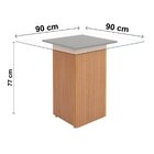 Conjunto Sala De Jantar Mesa 90x90cm Tampo Vidro Com 4 Cadeir