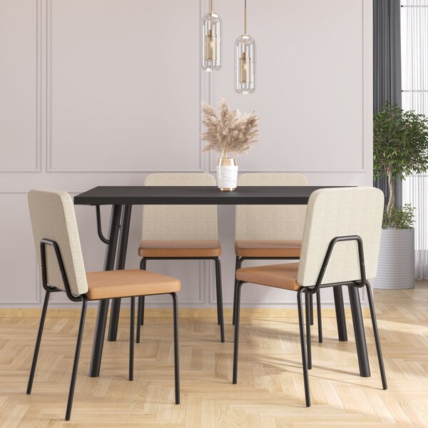 Conjunto Sala De Jantar Mesa Aço Com 4 Cadeiras Werk Yescasa